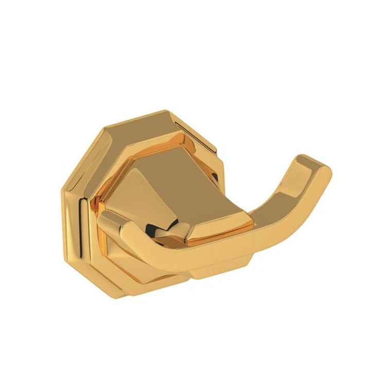 Robe Hook Deco Double English Gold 2-1/8 Inch 2 Inch Wall Mount Brass - Frankwebs