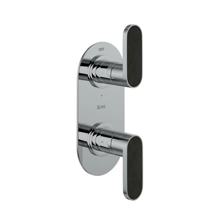 Thermostatic Trim Miscelo 1/2 Inch with Diverter Greystone Quarry Accent 2 Lever Polished Chrome 6.7 Gallons per Minute Brass - Frankwebs