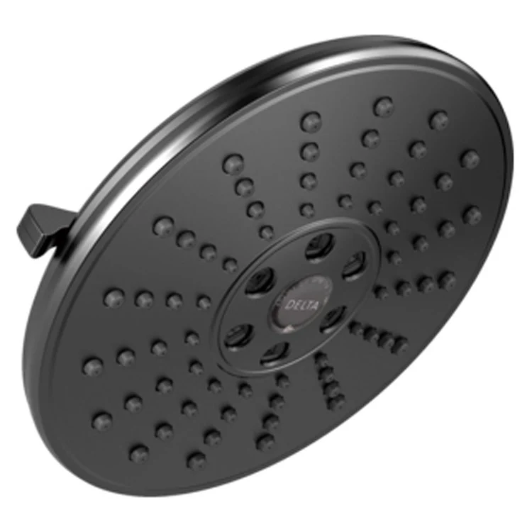 Showerhead Universal Showering Components 3 Function Round Raincan with H2Okinetic Technology Matte Black 7-11/16 Inch 1.75 Gallons per Minute H2Okinetic Full Body Pause - Frankwebs