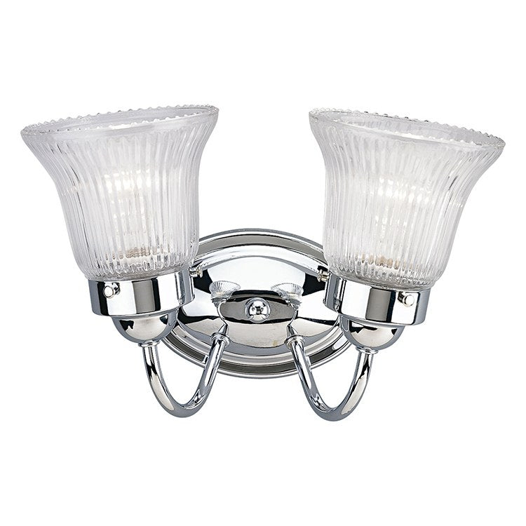 Fluted Glass Two-Light Bathroom Vanity Fixture - Frankwebs