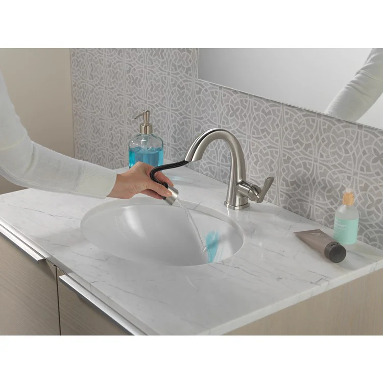 Lavatory Faucet Stryke 1 Lever ADA WaterSense Lumicoat Stainless Pull Down 1.2 Gallons per Minute - Frankwebs