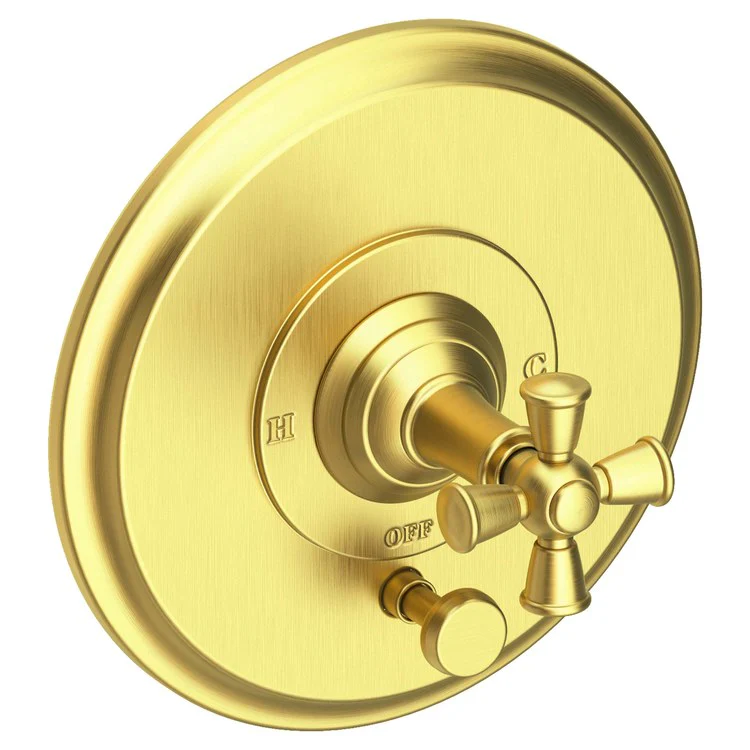 Aylesbury Pressure Balance Tub/Shower Valve Trim Only with Cross Handle - Midnight Chrome - Frankwebs