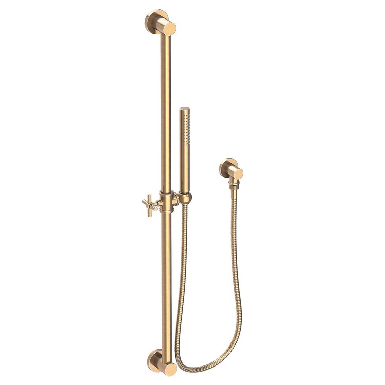 Handshower Set Tub and Shower Slidebar with Cross Handle Polished Gold PVD 1 Function 1.8 Gallons per Minute - Frankwebs