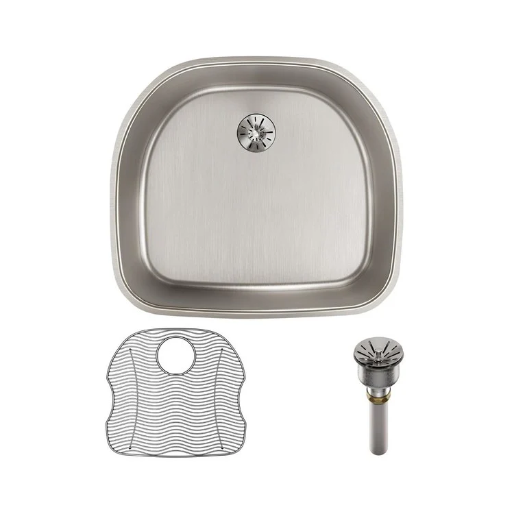 Sink Kit Lustertone Iconix Perfect Drain 23.625 x 21.25 Inch Single Bowl Luminous Satin One LKWOBG2118SS Bottom Grid One LKPD1 Perfect Drain and Strainer - Frankwebs
