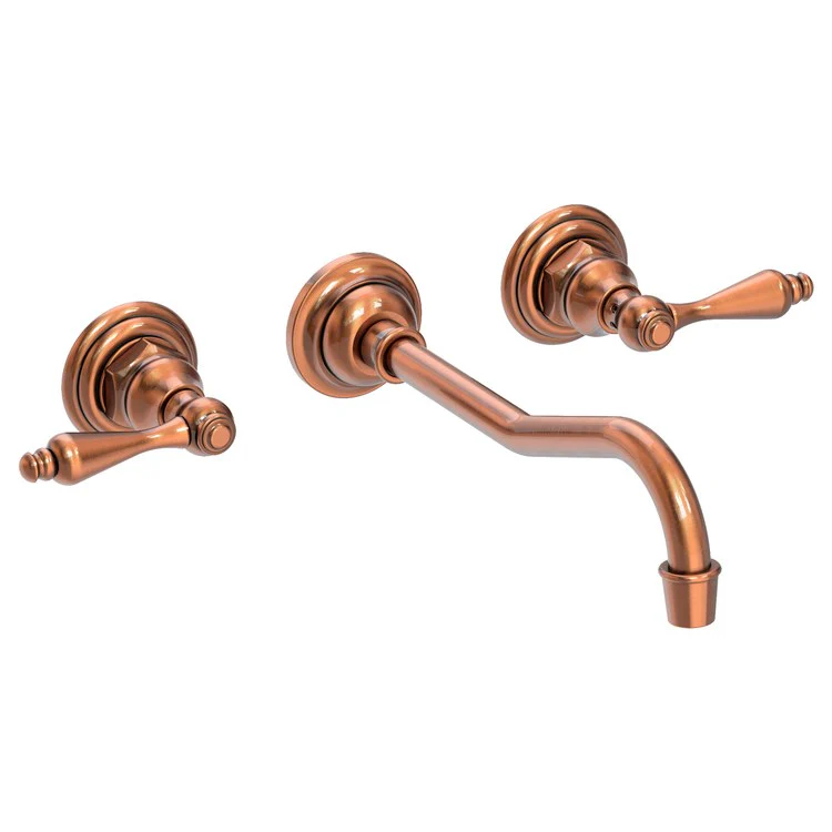 Lavatory Faucet Chesterfield Wall Mount 8 Inch Spread 2 Lever ADA WaterSense Satin Bronze PVD 1.2 Gallons Per Minute Brass Less Drain Spout Reach 9-3/4 Inch - Frankwebs