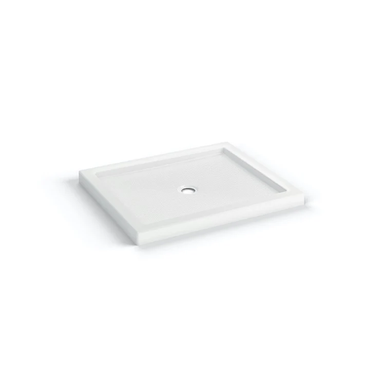 Shower Base B3 Corner Left Stabili-T Round Drain White 48 x 34 Inch Acrylic - Frankwebs