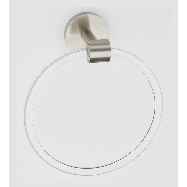 Towel Ring Contemporary Acrylic Bath 6 Inch Satin Nickel Brass 2-15/16 Inch - Frankwebs