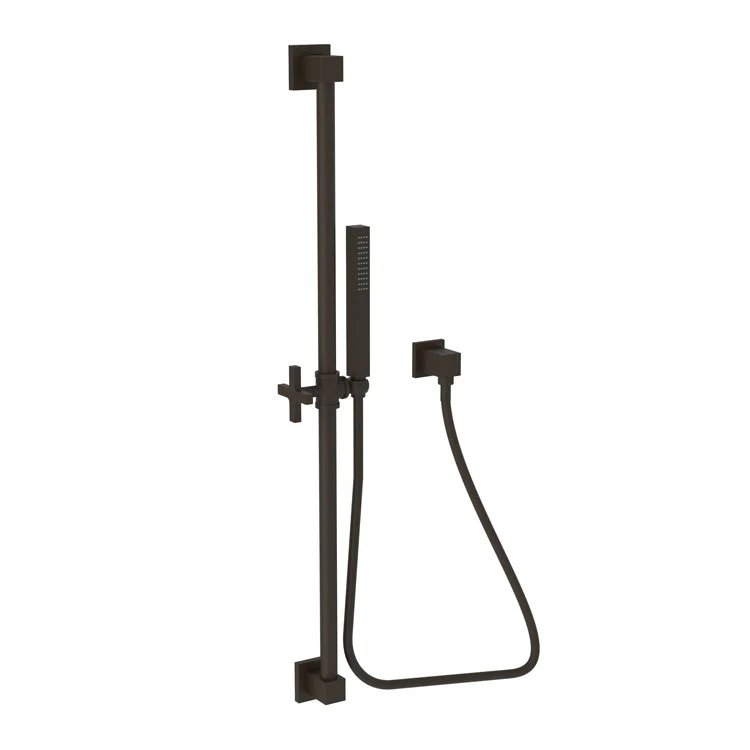 Handshower Set Tub and Shower Slide Bar with Cross Handle Satin Nickel PVD 1 Function 1.8 Gallons per Minute - Frankwebs