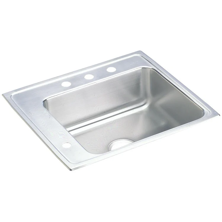 Classroom Sink Lustertone 25 x 22 Inch Single Bowl ADA Left 2 Hole Lustrous Satin Drop-In Minimum Cabinet Size 30 Inch 4-1/2 Inch 18 Gauge Bottom Only Pads 64090012 Mounting Hardware Included for Countertops Up to 3/4IN - Frankwebs