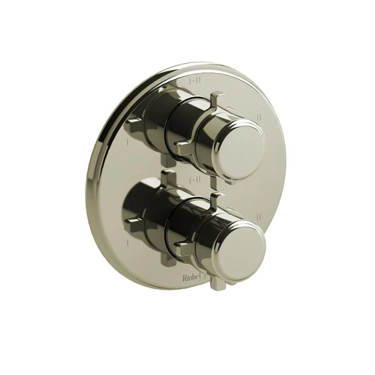 Thermostatic and Pressure Balance Valve Trim Momenti 3/4 Inch Round 4-Way 6 Function 2 Cross Polished Nickel - Frankwebs