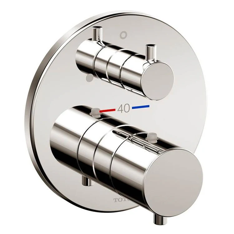 Thermostatic Trim with Volume Control Round 2 Knob Brushed Nickel for Requires Mini Unit TBN01001U - Frankwebs