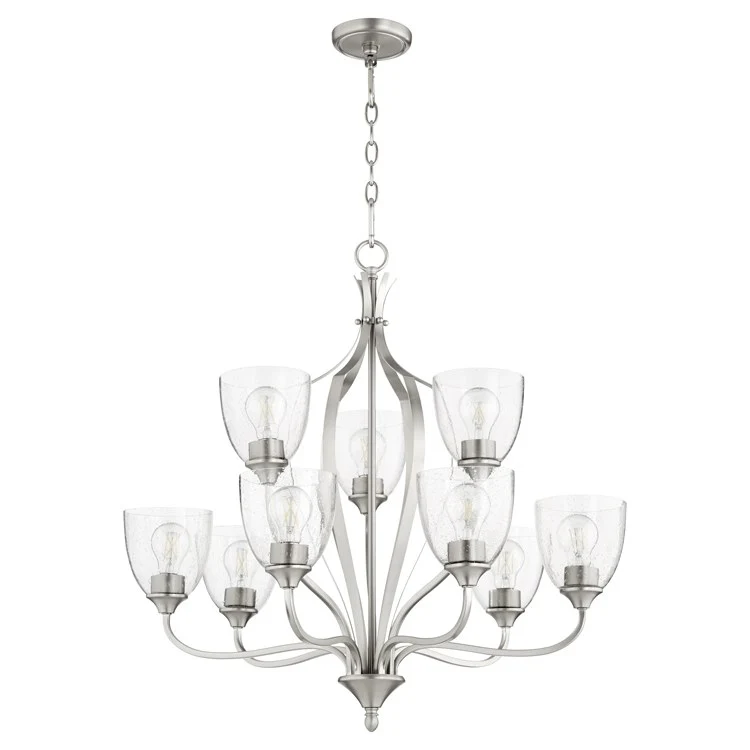 Jardin Nine-Light Chandelier with Clear Seeded Glass Shades - Frankwebs