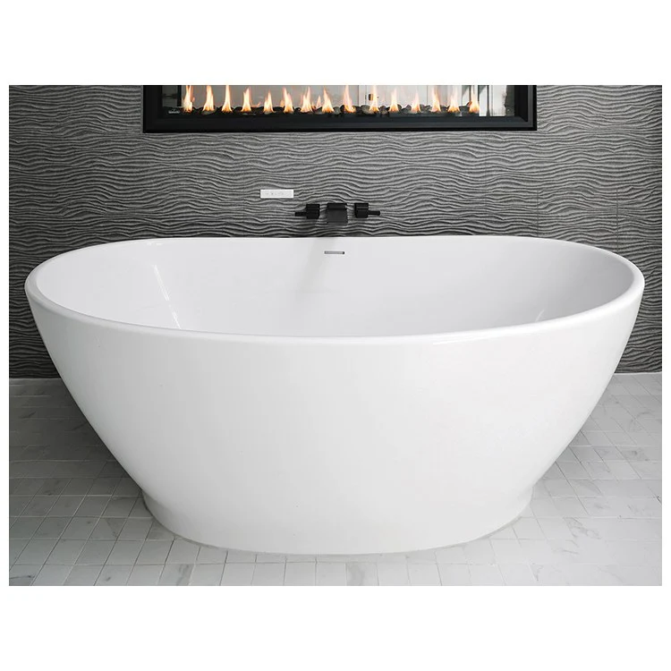 Air Tub Elise 4 72 x 37 Inch Freestanding Air Bath Center White Gloss Oval Sculpturestone 102 Gallons 24-1/2 Inch - Frankwebs