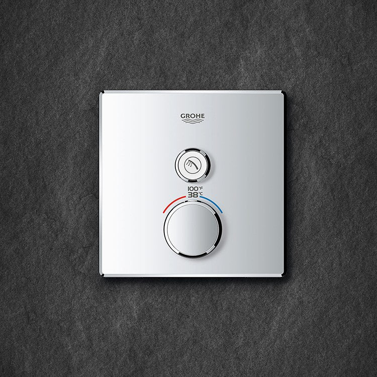 Grohtherm SmartControl Single-Function Square Thermostatic Valve Trim with Control Module - Frankwebs
