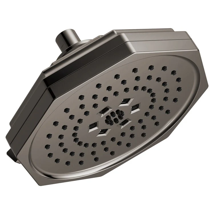 Showerhead Beauclere 4 Functions H2OKinetic Brilliance Black Onyx 8 Inch 1.75 Gallons per Minute Round Wall Mount - Frankwebs