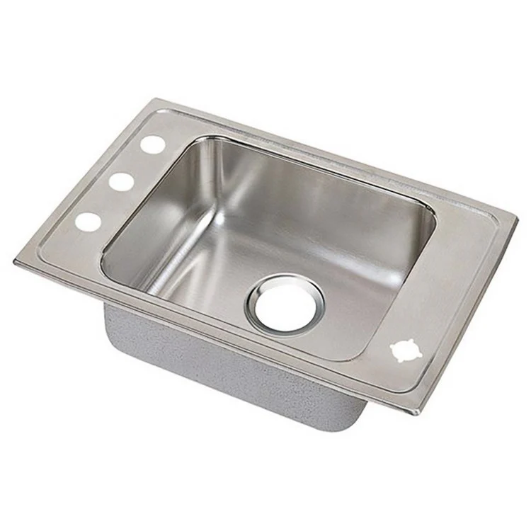 Classroom Sink Lustertone 25 x 22 Inch Single Bowl ADA 2 Hole Lustrous Highlighted Satin Top Mount Minimum Cabinet Size 30 Inch 4 Inch Quick Clip Mounting System 18 Gauge Full Spray Sides and Bottom Mounting Hardware Included for Up to 3/4IN Countert - Frankwebs