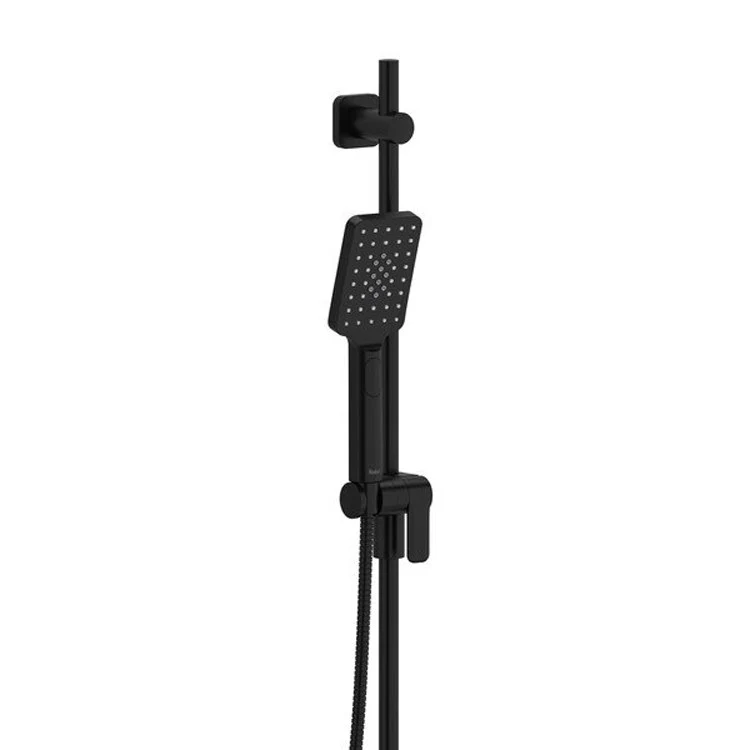 Handshower Set Rectangular 2-Jet Black 2 Function 2.0 Gallons per Minute 36 Inch Slide Bar - Frankwebs