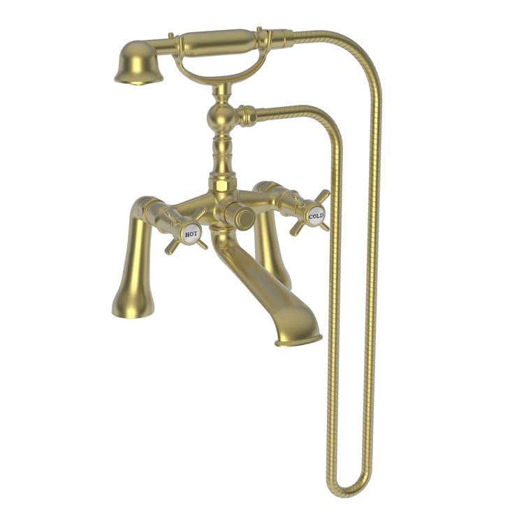 Tub Filler Fairfield Deck Mount with Handshower Exposed 2 Cross ADA Fixed Flat Black 2 Hole - Frankwebs