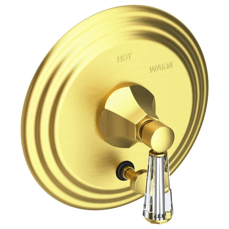 Metropole Pressure Balance Tub/Shower Valve Trim Only with Crystal Lever Handle - Polished Gold PVD - Frankwebs
