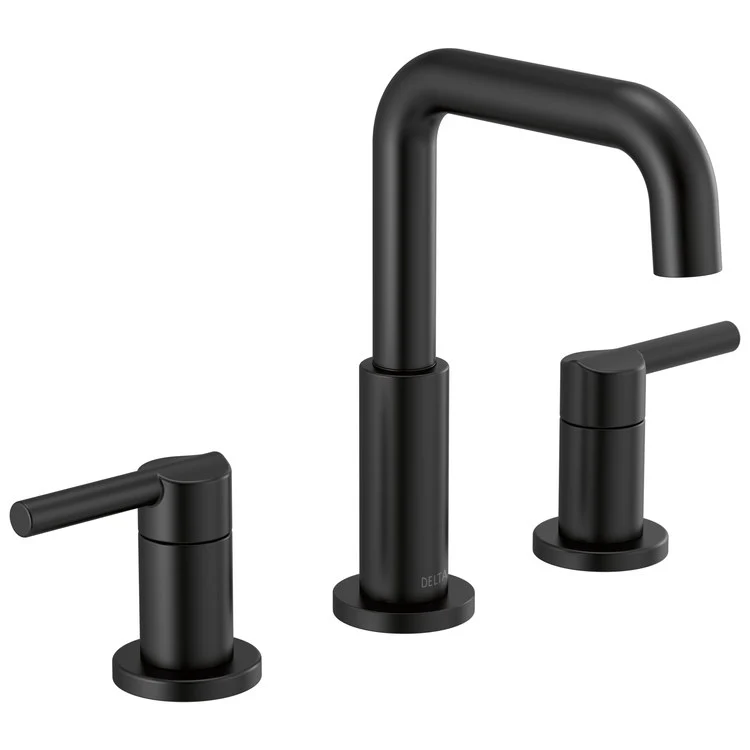Lavatory Faucet Nicoli Widespread 6-16 Inch Spread 2 Lever ADA WaterSense Matte Black 1.2 Gallons per Minute 8-3/16 Inch - Frankwebs