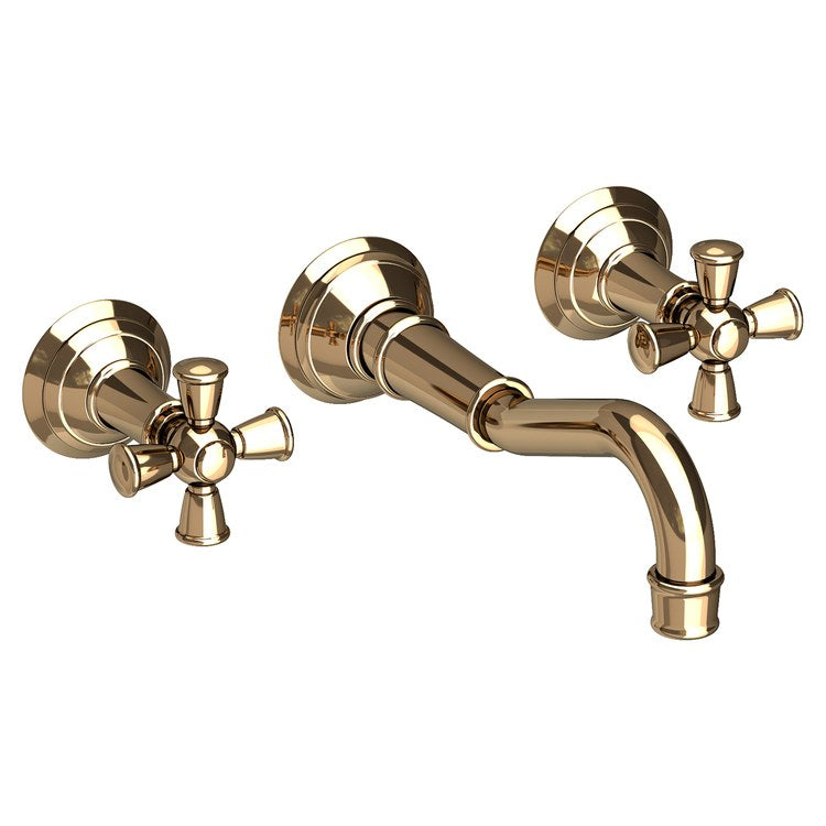 Lavatory Trim Jacobean Wall Mount 2 Cross French Gold PVD ADA Low Arc 1.2 Gallons per Minute - Frankwebs