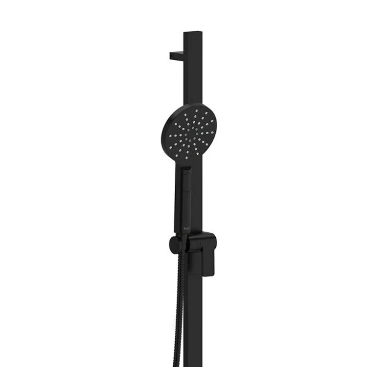Handshower Set Round 2-Jet Black 3 Function 2.0 Gallons per Minute 31 Inch Slide Bar - Frankwebs
