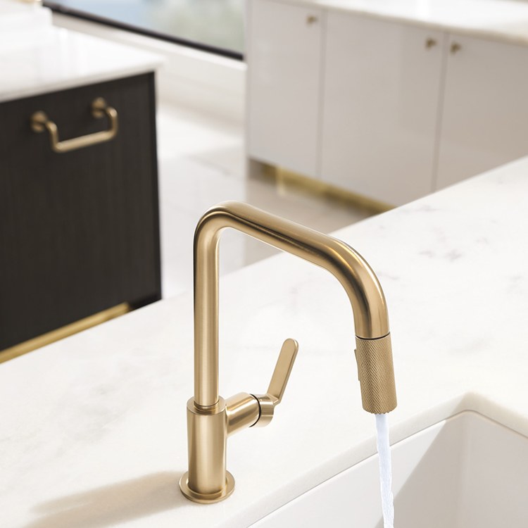 Litze Single Handle SmartTouch Pull Down Faucet with Square Spout/Industrial Handle - Frankwebs