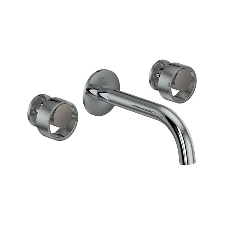 Lavatory Faucet Eclissi Wall Mount 2 Circular Satin Nickel 1.2 Gallons per Minute 7-3/4 Inch - Frankwebs