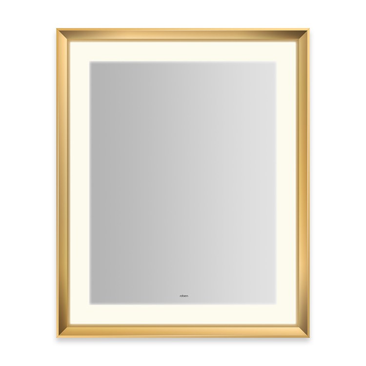 Wall Mirror Sculpt 27W x 33H Inch Matte Black Chamfer Frame Perimeter Light Pattern Rectangular - Frankwebs