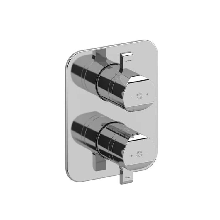 Thermostatic Valve Salome Pressure Balance System Rectangular 4-Way 2 Lever Chrome 5-1/2W x 7-1/8H Inch - Frankwebs