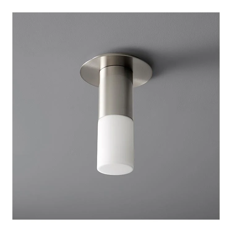 Pilar Single-Light Small LED Flush Mount Ceiling Fixture with Glass Shade - Polished Chrome - Frankwebs