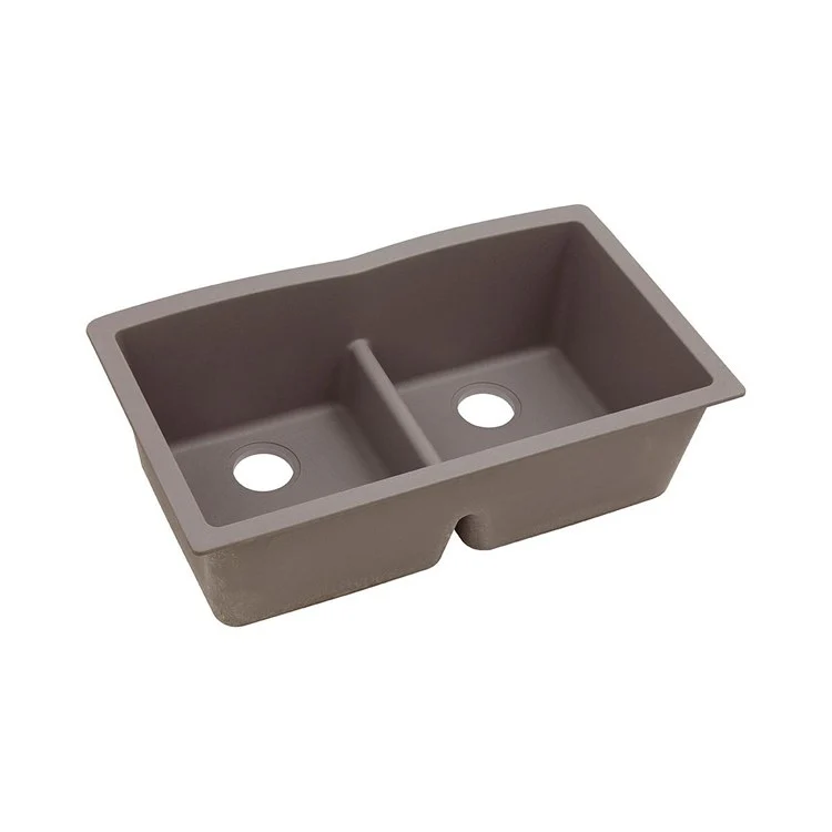 Kitchen Sink Quartz Classic 33 x 19 Inch Double Bowl Equal with Aqua Divide Dusk Gray Undermount - Frankwebs