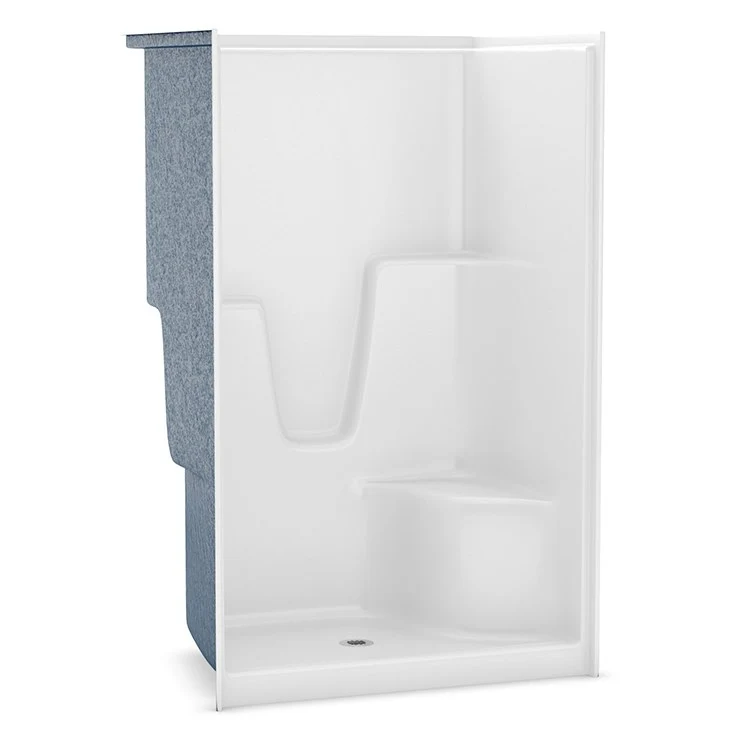 Shower Module 48 Inch AcrylX White 1 Pieces Right Hand Contoured Corner Seat Above Floor Rough - Frankwebs