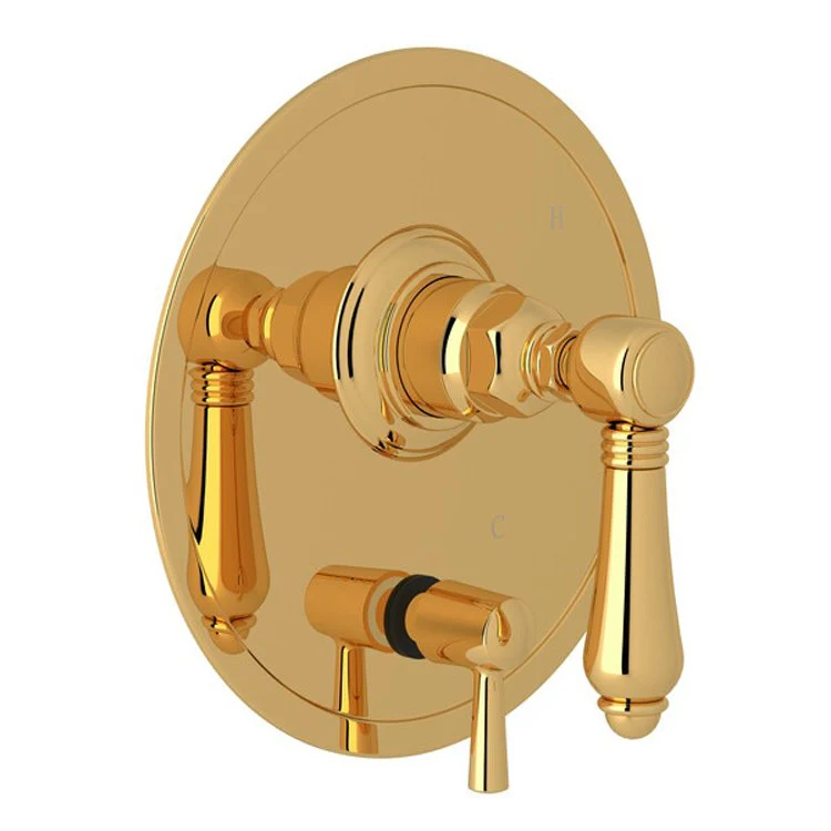 Pressure Balance Valve Trim with Diverter 1 Metal Lever Tuscan Brass 5.5 Gallons per Minute - Frankwebs