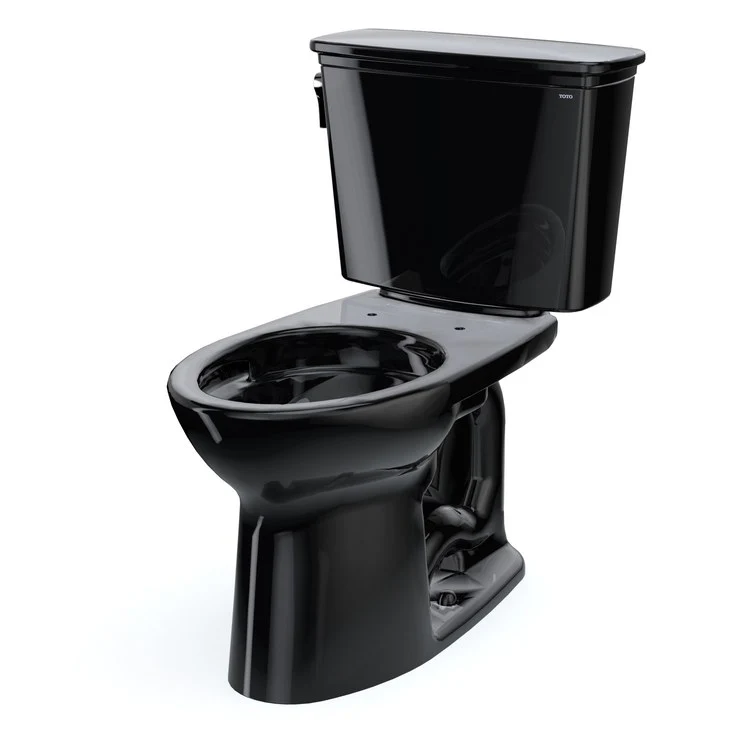 Toilet Drake 2 Pieces Transitional Universal Height Ebony Elongated ADA 30-11/16 Inch 1.28 Gallons per Flush Left Hand Chrome Less Seat - Frankwebs