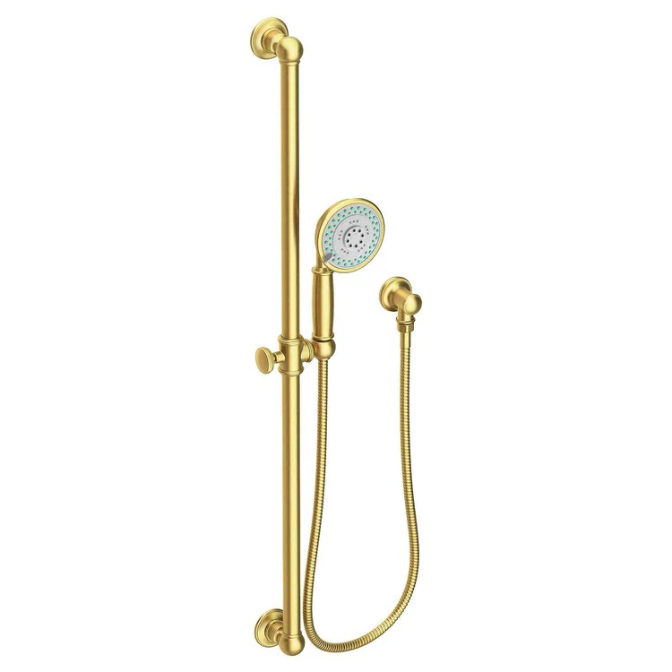 Handshower Set Tub and Shower Slidebar with Wheel Handle Polished Brass Uncoated Living 3 Function 1.8 Gallons per Minute - Frankwebs