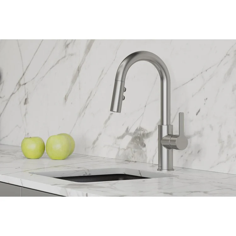 Bar Faucet Avado Deck Mount 1 Lever ADA Lustrous Steel Spout Type Pull Down - Frankwebs
