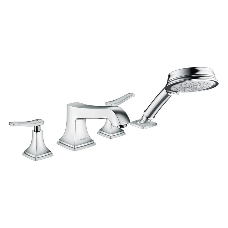 Roman Tub Trim Metropol Classic with Handshower 2 Lever Matte Black 8 Inch Spread 5.0 Gallons per Minute - Frankwebs