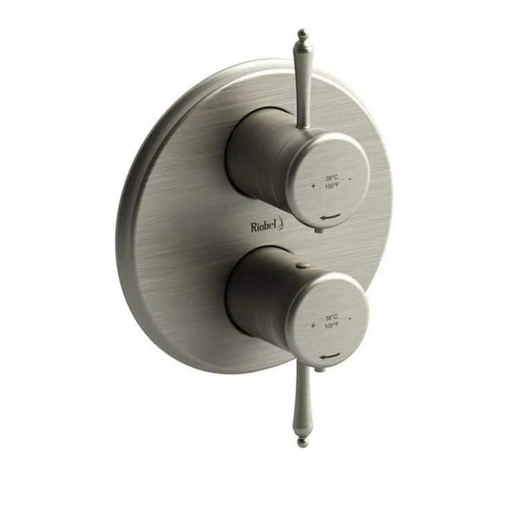 Thermostatic Valve Classic Pressure Balance System Round 4-Way 2 Lever Chrome ADA 7-1/8W x 7-1/8H Inch - Frankwebs