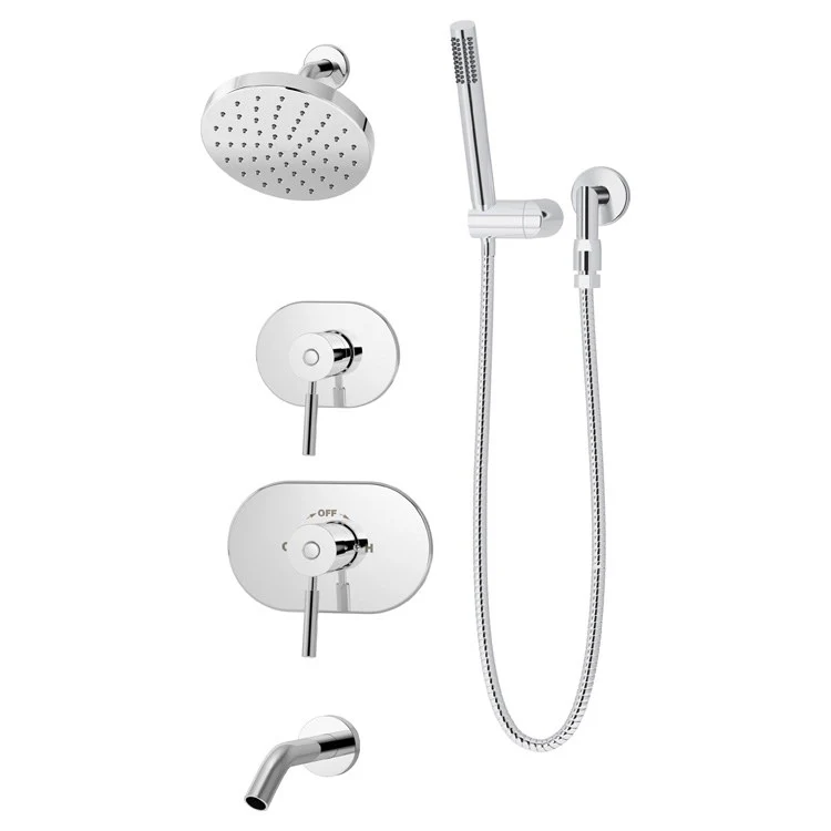 Tub and Shower Trim Sereno Oval with Handshower Separate Diverter 2 Lever Polished Chrome ADA 1.5 Gallons per Minute - Frankwebs