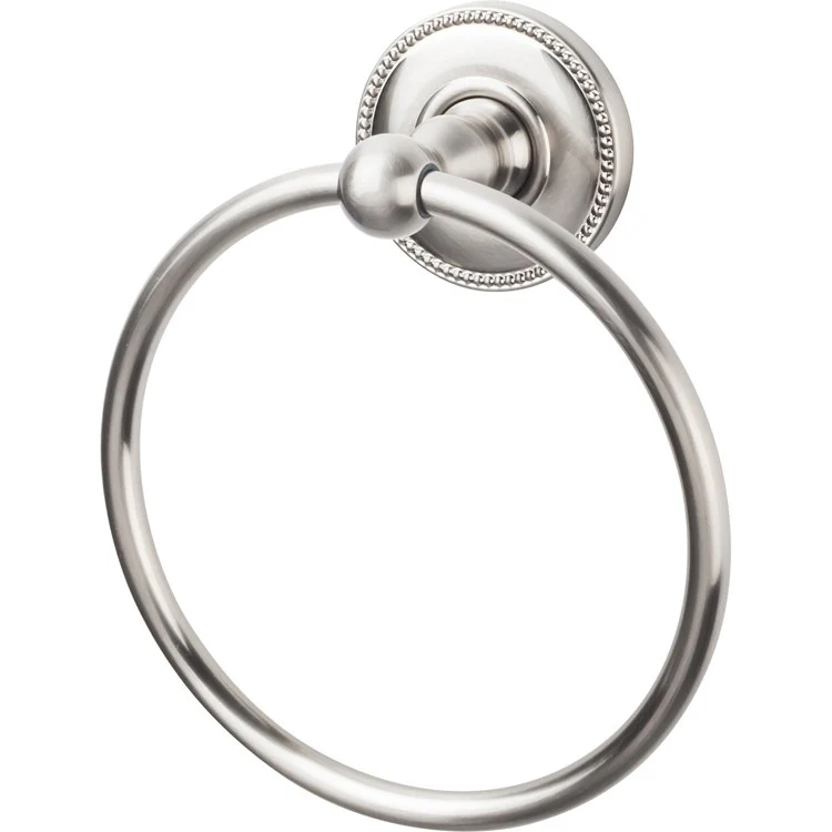 Edwardian Towel Ring with Beaded Backplate - Brushed Satin Nickel - Frankwebs