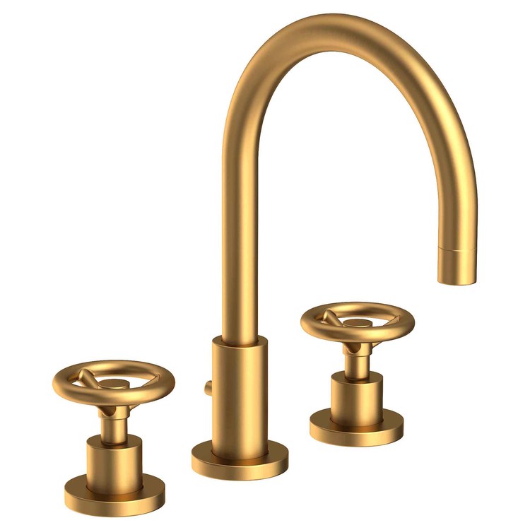 Lavatory Faucet Slater Widespread 8 to 20 Inch Spread 2 Wheel English Bronze 1.2 Gallons per Minute Brass Spout Height 6 Inch - Frankwebs