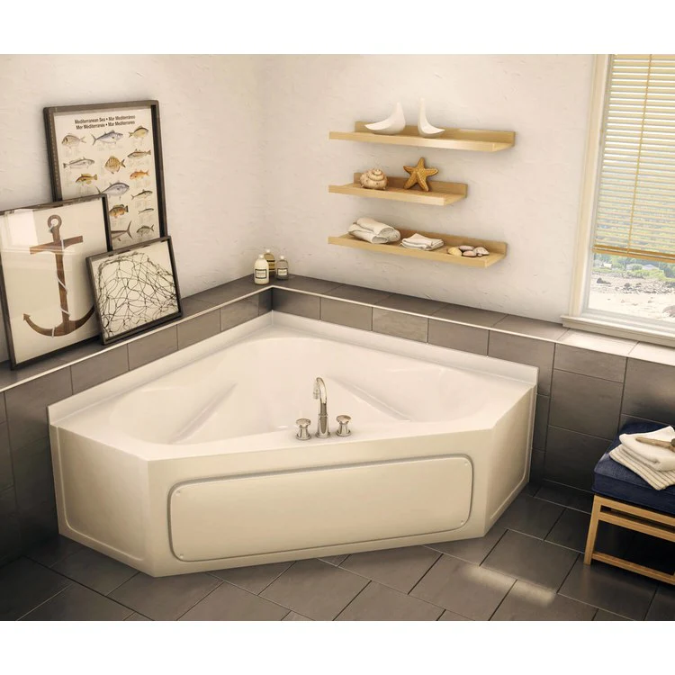 Soaking Tub 59 x 59 x 24 Inch Corner Center Drain White AcrylX - Frankwebs