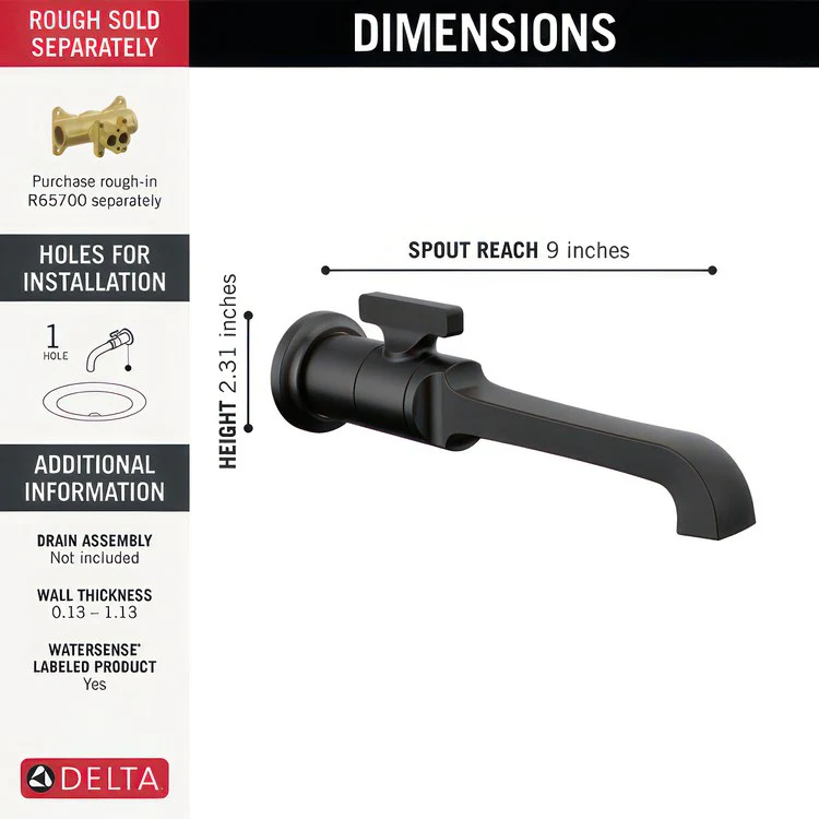 Tetra Single Handle Wall-Mount Bathroom Faucet - Frankwebs