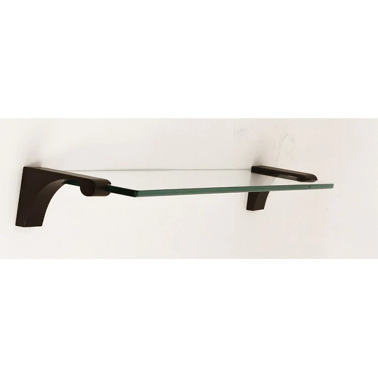 Shelf Luna with Brackets Satin Brass 24 Inch Brass/Glass - Frankwebs