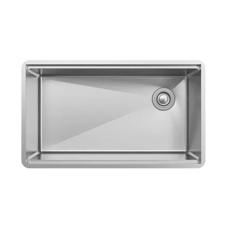 Kitchen Sink 31-1/2 x 18-1/2 Inch 9 Inch 1 Bowl Polished Satin 16 Gauge Rear Right Drain 36 Inch - Frankwebs