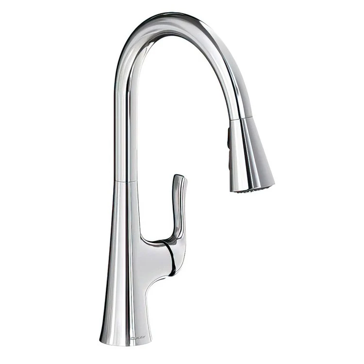 Kitchen Faucet Harmony Deck Mount 1 Forward Only Lever ADA Lustrous Steel Pull Down Spray 1 Hole Spout Height 15-1/2 Inch - Frankwebs