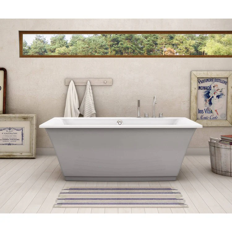 Freestanding Tub Optik 66 x 36 Inch with Aerofeel Sterling Silver Center Rectangular - Frankwebs