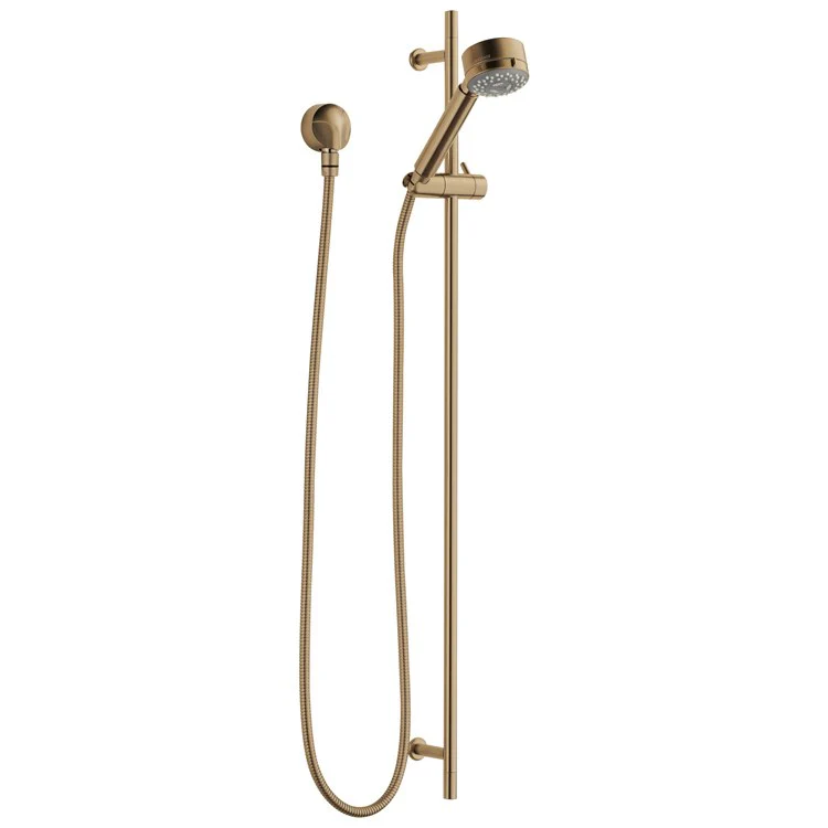 Handshower Set European Brilliance Luxe Gold 3 Function WaterSense 1.75 Gallons per Minute 35 Inch Adjustable Slide Bar - Frankwebs