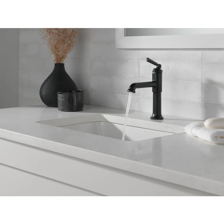 Lavatory Faucet Saylor 1 Lever ADA WaterSense Matte Black 1.2 Gallons per Minute 4-1/2 Inch - Frankwebs